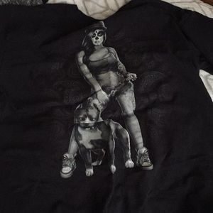 Black girl & dog tee